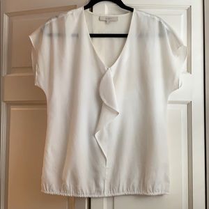 Loft Cream Ruffle Blouse